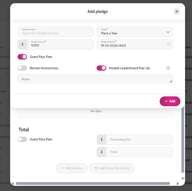 Adding an offline donation to your event 2