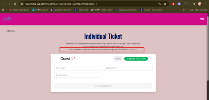 Closing registration on tickets 2