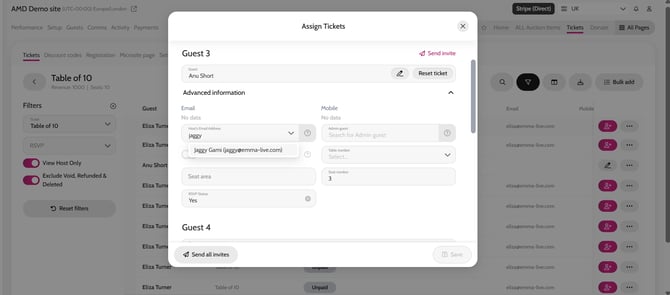 Editing the ticket 2