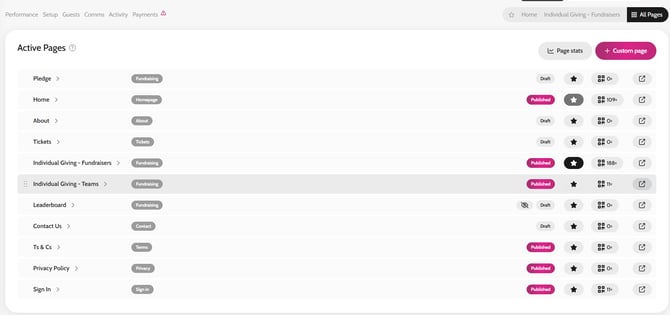 publishing your teams page
